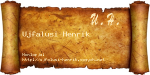 Ujfalusi Henrik névjegykártya